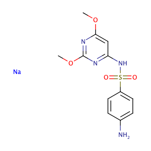 Sulfadimethoxine sodium salt,CAS No. 1037-50-9.