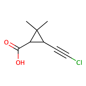 3-(chloroethynyl)-2,2-dimethylcyclopropanecarboxylic acid,CAS No. 63406-22-4.