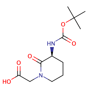 (S)-2-(3-(tert-Butoxycarbonylamino)-2-oxopiperidin-1-yl)acetic acid,CAS No. 74411-97-5.