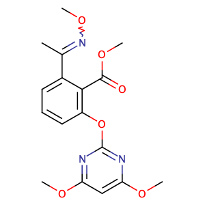 Benzoic acid, 2-[(4,6-dimethoxy-2-pyrimidinyl)oxy]-6-[1-(methoxyimino)ethyl]-, methyl ester, (E)-,CAS No. 147411-69-6.