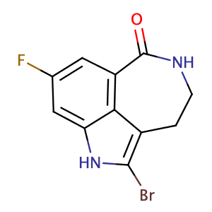 6H-Pyrrolo[4,3,2-ef][2]benzazepin-6-one, 2-bromo-8-fluoro-1,3,4,5-tetrahydro-,CAS No. 283173-80-8.