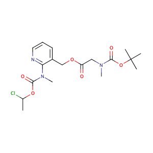 [N-methyl-N-3-((tert-butoxycarbonylmethylamino)acetoxymethyl)pyridin-2-yl]carbamic acid 1-chloroethyl ester,CAS No. 338990-31-1.