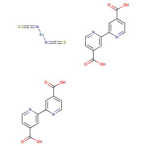cis-bis(isothiocyanate)bis(2,2'-bipyridyl-4,4'-dicarboxylate)-ruthenium(II),CAS No. 141460-19-7.