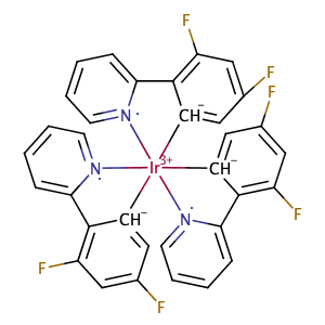 2-(2,4-difluorobenzene-6-id-1-yl)pyridine,iridium(3+),CAS No. 387859-70-3.