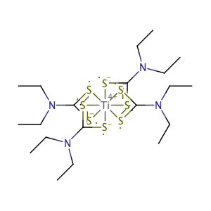 Titanium,tetrakis(diethylcarbamodithioato-S,S')- (9CI),CAS No. 12367-51-0.