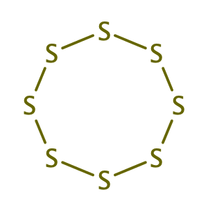 Sulfur, mol. (S8),CAS No. 10544-50-0.