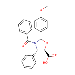 (4S,5R)-3-Benzoyl-2-(4-methoxyphenyl)-4-phenyloxazolidine-5-carboxylic acid,CAS No. 949023-16-9.