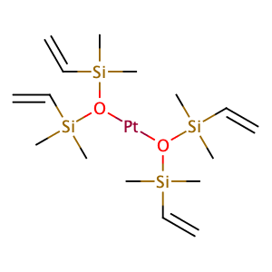 Platinum,bis[1,3-bis(h2-ethenyl)-1,1,3,3-tetramethyldisiloxane]-,CAS No. 81032-58-8.