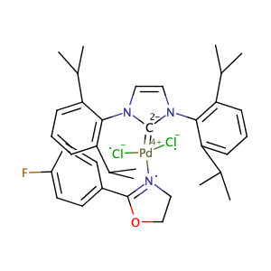 (SP-4-1)-[1,3-bis[2,6-bis(1-methylethyl)phenyl]-1,3-dihydro-2H-imidazol-2-ylidene]dichloro[2-(4-fluorophenyl)-4,5-dihydrooxazole-κN3]-Palladium,CAS No. 1586000-52-3.