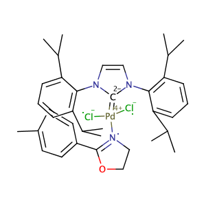 (SP-4-1)-[1,3-bis[2,6-bis(1-methylethyl)phenyl]-1,3-dihydro-2H-imidazol-2-ylidene]dichloro[4,5-dihydro-2-(4-methylphenyl)oxazole-κN3]-Palladium,CAS No. 1586000-48-7.