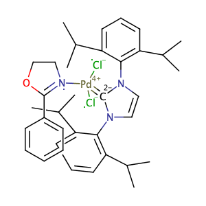 (SP-4-1)-[1,3-bis[2,6-bis(1-methylethyl)phenyl]-1,3-dihydro-2H-imidazol-2-ylidene]dichloro(4,5-dihydro-2-phenyloxazole-κN3)-Palladium,CAS No. 1586000-47-6.