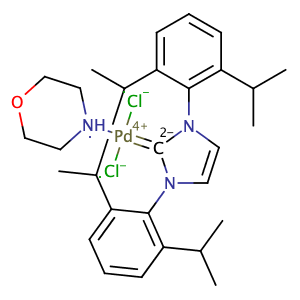 (SP-4-1)-[1,3-bis[2,6-bis(1-methylethyl)phenyl]-1,3-dihydro-2H-imidazol-2-ylidene]dichloro(morpholine-κN4)-Palladium,CAS No. 1392095-51-0.