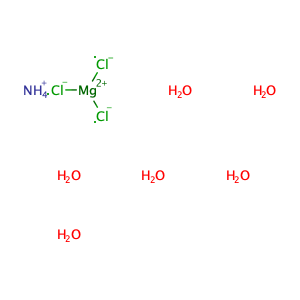 Carnallite, ammonium ((NH4)(MgCl3).6H2O) (9CI) ,CAS No. 39733-35-2.