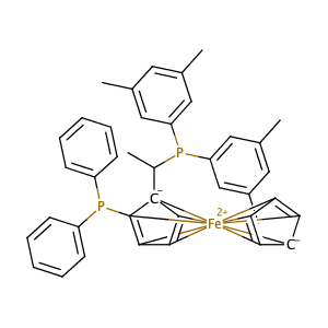 bis(3,5-dimethylphenyl)-[(1S)-1-(2-diphenylphosphanylcyclopenta-2,4-dien-1-yl)ethyl]phosphane,cyclopenta-1,3-diene,iron(2+),CAS No. 223121-07-1.
