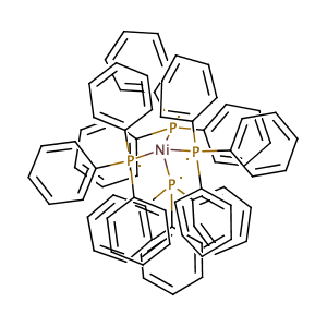 Tetrakis(triphenylphosphine)nickel,CAS No. 15133-82-1.