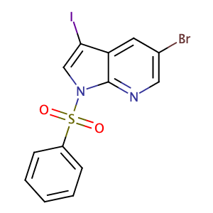 1-(benzenesulfonyl)-5-bromo-3-iodo-1H-pyrrolo[2,3-b]pyridine,CAS No. 757978-19-1.