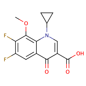 1-Cyclopropyl-6,7-difluoro-8-methoxy-4-oxo-3-quinolinecarboxylic acid,CAS No. 112811-72-0.