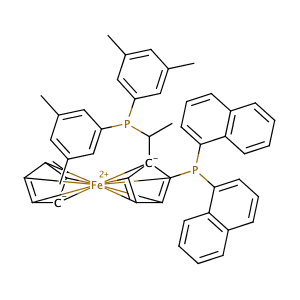 (R)-(-)-1-[(S)-2-(Di-1-naphthylphosphino)ferrocenyl]ethyldi-3,5-xylylphosphine,CAS No. 851308-40-2.