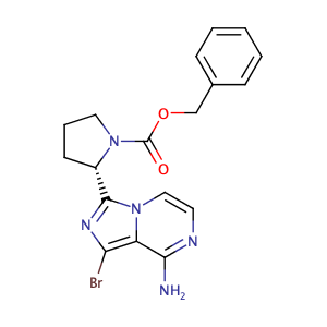 (2S)-2-(8-amino-1-bromoimidazo[1,5-a]pyrazin-3-yl)-1-Pyrrolidinecarboxylic acid phenylmethyl ester,CAS No. 1420478-88-1.