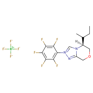 (5S)-5,6-dihydro-5-(1-methylpropyl)-2-(2,3,4,5,6-pentafluorophenyl)-8H-1,2,4-Triazolo[3,4-c][1,4]oxazinium tetrafluoroborate(1-) (1:1),CAS No. 1449522-21-7.