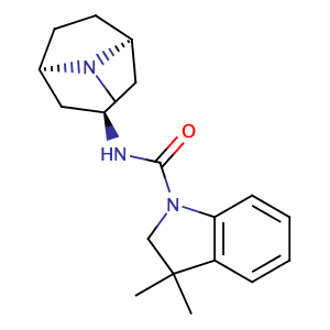 2,3-dihydro-3,3-dimethyl-N-[(3-endo)-8-methyl-8-azabicyclo[3.2.1]oct-3-yl]-1H-Indole-1-carboxamide,CAS No. 117086-68-7.