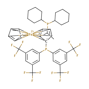 (S)-1-{(RP)-2-[Bis[35-bis(trifluoromethyl)phenyl] phosphino]-ferrocenyl}ethyldicyclohexyl phosphine,CAS No. 849923-15-5.