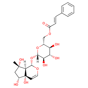 β-D-Glucopyranoside, (1S,4aS,5R,7S,7aR)-1,4a,5,6,7,7a-hexahydro-4a,5,7-trihydroxy-7-methylcyclopenta[c]pyran-1-yl, 6-[(2E)-3-phenyl-2-propenoate],CAS No. 1245572-24-0.