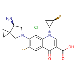 7-((R)-7-amino-5-azaspiro[2.4]heptan-5-yl)-8-chloro-6-fluoro-1-((1R,2R)-2-fluorocyclopropyl)-4-oxo-1,4-dihydroquinoline-3-carboxylic acid,CAS No. .