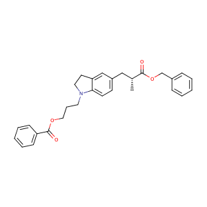 (R)-3-(5-(2-(benzyloxycarbonyl)propyl)indolin-1-yl)propyl benzoate,CAS No. 900518-66-3.