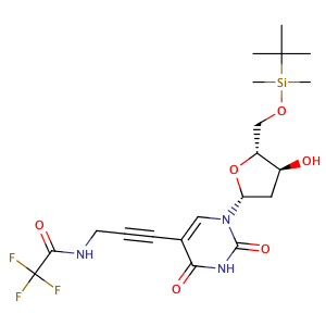2'-deoxy-5'-O-[(1,1-dimethylethyl)dimethylsilyl]-5-[3-[(trifluoroacetyl)amino]-1-propyn-1-yl]-Uridine,CAS No. 666847-54-7.