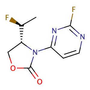 (R)-4-((S)-1-fluoroethyl)-3-(2-fluoropyrimidin-4-yl)oxazolidin-2-one,CAS No. 1628806-43-8.