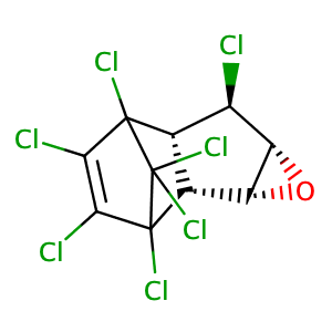 (1aR,1bR,2S,5R,5aS,6R,6aR)-rel-2,3,4,5,6,7,7-heptachloro-1a,1b,5,5a,6,6a-hexahydro-2,5-Methano-2H-indeno[1,2-b]oxirene,CAS No. 28044-83-9.
