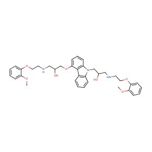 1-(4-(2-hydroxy-3-(2-(2-methoxyphenoxy)ethylamino)propoxy)-9H-carbazol-9-yl)-3-(2-(2-methoxyphenoxy)ethylamino)propan-2-ol,CAS No. 1198090-73-1.
