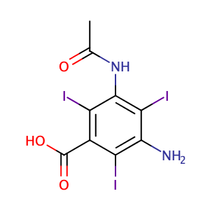 2,4,6,triiodo-5-amino-3-acetylaminobenzoic acid,CAS No. 1713-07-1.
