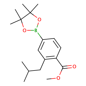 methyl 2-(2-methylpropyl)-4-(4,4,5,5-tetramethyl-1,3,2-dioxaborolan-2-yl)benzoate,CAS No. 643094-04-6.