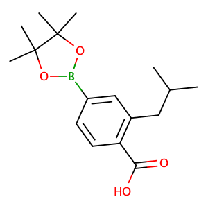 2-(2-methylpropyl)-4-(4,4,5,5-tetramethyl-1,3,2-dioxaborolan-2-yl)benzoic acid,CAS No. 890839-13-1.