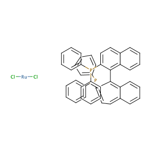 Dichloro[(R)-(+)-2,2'-bis(diphenylphosphino)-1,1'-binaphthyl]ruthenium (II),CAS No. 134524-84-8.