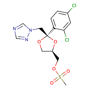cis-2-(2,4-Dichlorophenyl)-2-(1H-1,2,4-triazol-1-ylmethyl)-1,3-dioxolan-4-ylmethyl methanesulphonate,CAS No. 67914-86-7.