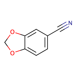 Piperonylonitrile,CAS No. 4421-09-4.