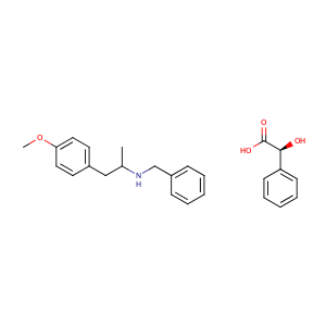 (αS)-α-hydroxy-benzeneacetic acid compd. with 4-Methoxy-alpha-methyl-N-(phenylmethyl)benzeneethanamine,CAS No. 245759-64-2.