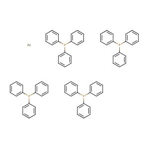 Tetrakis(triphenylphosphine)palladium,CAS No. 14221-01-3.