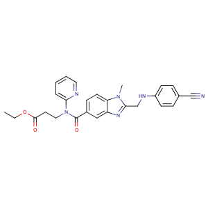 Ethyl 3-(2-(((4-cyanophenyl)amino)methyl)-1-methyl-N-(pyridin-2-yl)-1H-benzo[d]imidazole-5-carboxamido)propanoate,CAS No. 211915-84-3.