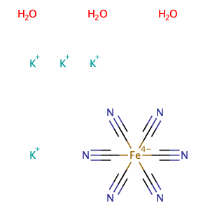 Potassium ferrocyanide trihyrate,CAS No. 14459-95-1.