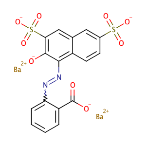 Benzoic acid, 2-[(2-hydroxy-3,6-disulfo-1-naphthalenyl)azo]-, barium salt (1:2),CAS No. 1325-16-2.
