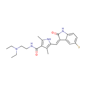 N-[2-(diethylamino)ethyl]-5-[(Z)-(5-fluoro-1,2-dihydro-2-oxo-3H-indol-3-ylidene)methyl]-2,4-dimethyl-1H-pyrrole-3-carboxamide,CAS No. 557795-19-4.