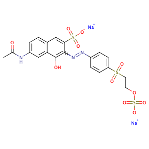 2-Naphthalenesulfonic acid, 6-(acetylamino)-4-hydroxy- 3-[[3-[[2-(sulfooxy)ethyl]sulfonyl]phenyl]azo]-, disodium salt,CAS No. 12225-83-1.