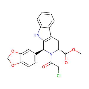 (1S,3R)-1-benzo[1,3]dioxol-5-yl-2-(2-chloroacetyl)-2,3,4,9-tetrahydro-1H-Î²-carboline-3-carboxylic acid methyl ester,CAS No. 629652-40-0.
