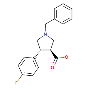 (3S,4R)-1-Benzyl-4-(4-fluorophenyl)pyrrolidine-3-carboxylic acid,CAS No. 80909-49-5.