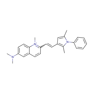 6-Dimethylamino-1-methyl-2-chinolin-(2',5'-dimethyl-1'-phenyl-3'-pyrrol)-dimethincyanin,CAS No. 7187-62-4.