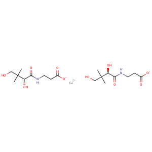 Calcium 3-(2,4-dihydroxy-3,3-dimethylbutanamido)propanoate,CAS No. 137-08-6.